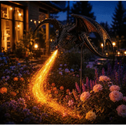 Solar Dragon Fire Garden Light, Solar Powered Waterproof Outdoor Stake with Magical Flame Effect for Garden Front Yard Path Decor