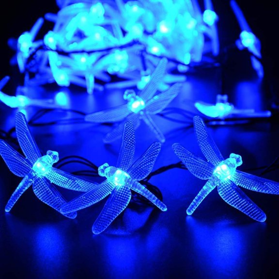 Solar Dragonfly String Lights, 4.8M 20 LED Dragonfly Fairy Lights Waterproof Dragonfly Light for Home Indoor Garden Lawn Patio Trees Weddings