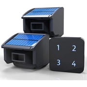 Solar Driveway Alarm System-1/4 Mile Long Transmission Range-Solar Powered No Need Replace Batteries-Outdoor Weatherproof Motion Sensor&Detector DIY Security Alert-1 Receiver and 2 Sensors KIT
