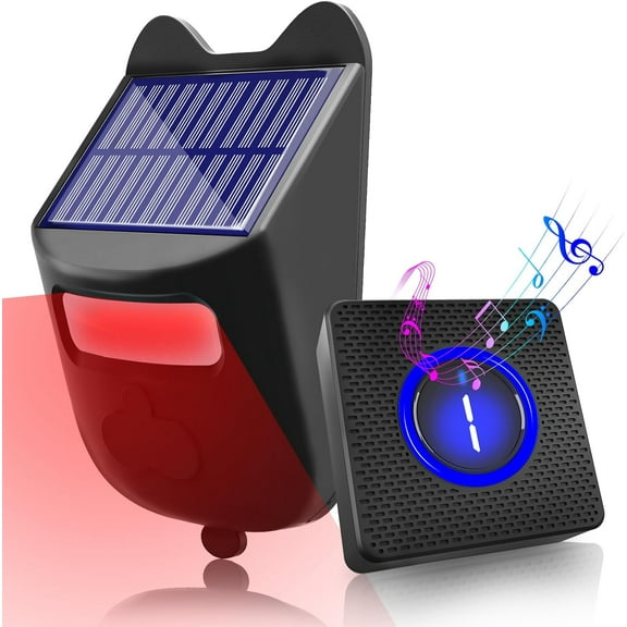 Solar Driveway Alarms Wireless Outside Weatherproof Motion Detector & Sensor for 1000ft Long Range - No Need Replace Batteries Security Driveway Alert System - Monitor & Protect Outside Property