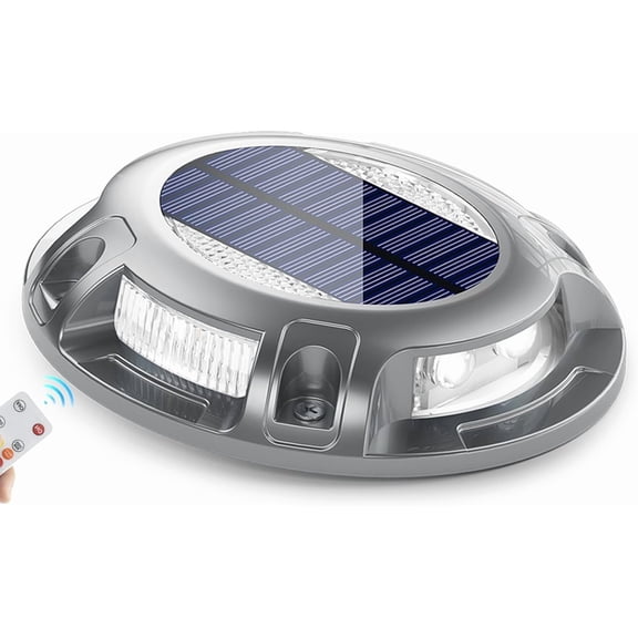 Solar Driveway Light with Remote, 11 RGB Modes, Outdoor Safety Light for Driveway Marker Deck Dock Walkway Pathway Step Yard Garden (1 Pack)