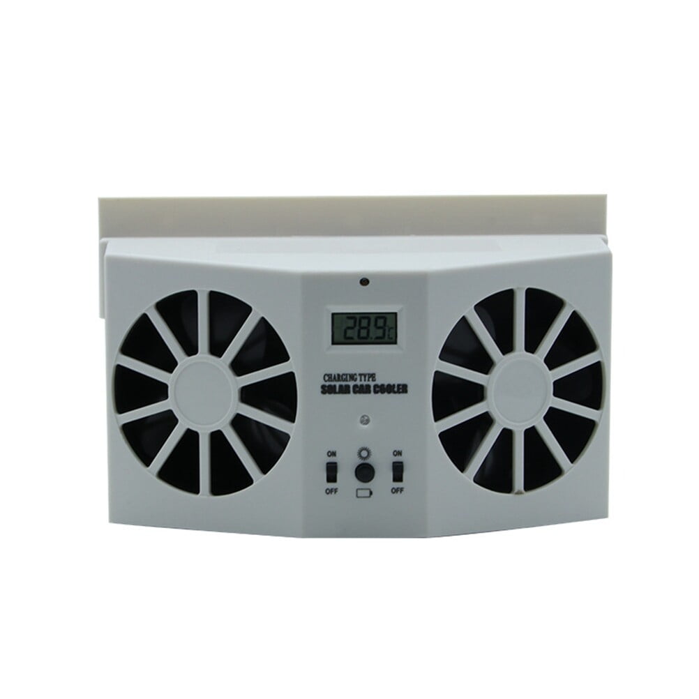 Solar Dual Car Exhaust Fan Rechargeable Auto Ventilator Ventilation