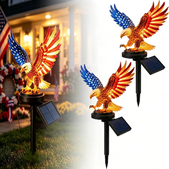 Solar Eagle Garden Light, America 250th Anniversary Solar Powered Light, Eagle Garden Stakes 4th of July Decorations Outdoor