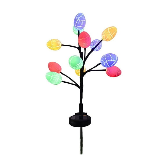 Solar Easter Egg Lights Outdoor – 25.6in LED Crackle Egg Yard Lights with Stakes, Waterproof Decorative Pathway Lights for Garden & Holiday Decor