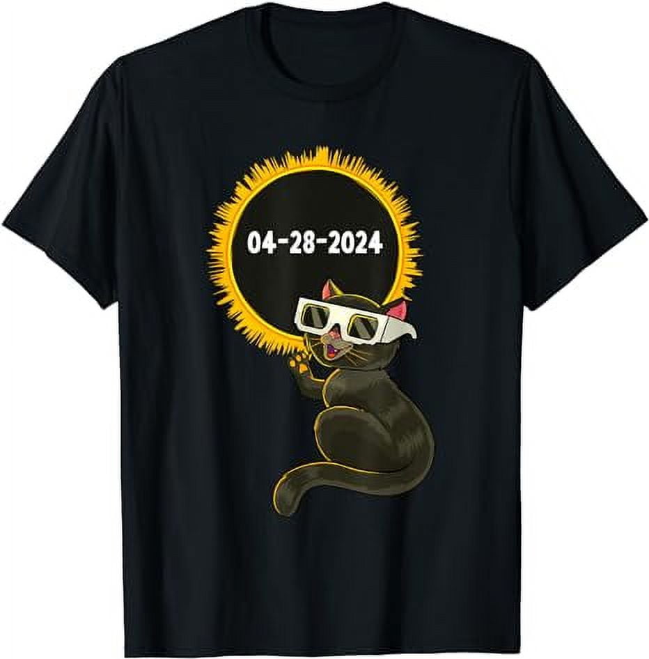 Solar Eclipse 04 08 2024 Funny Cat Eclipse Glasses Feline T-Shirt ...