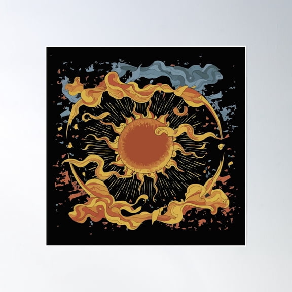 Solar Eclipse 2 Poster Wall Art, Modern Wall Decor, 16x16 UNFRAMED