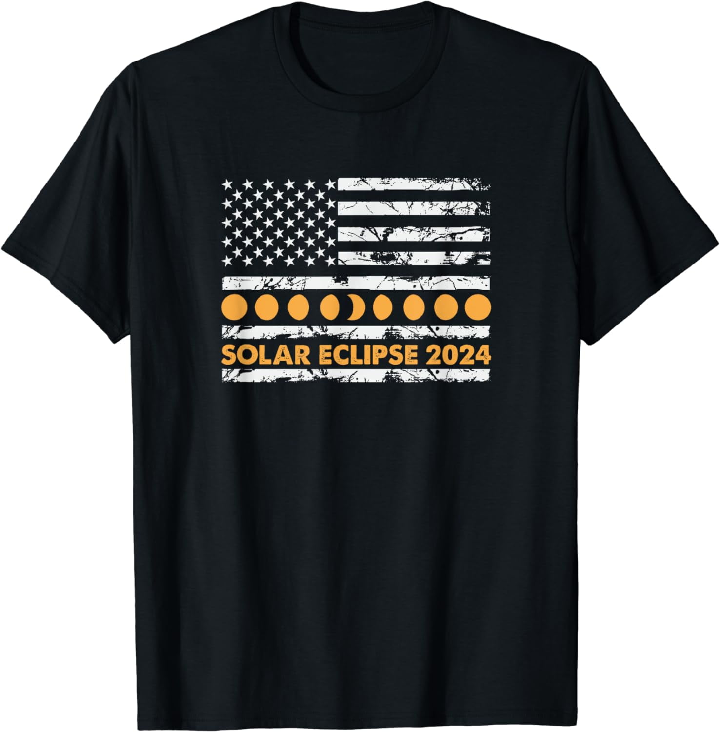 Solar Eclipse 2024 American Flag Men's or Women's TShirt