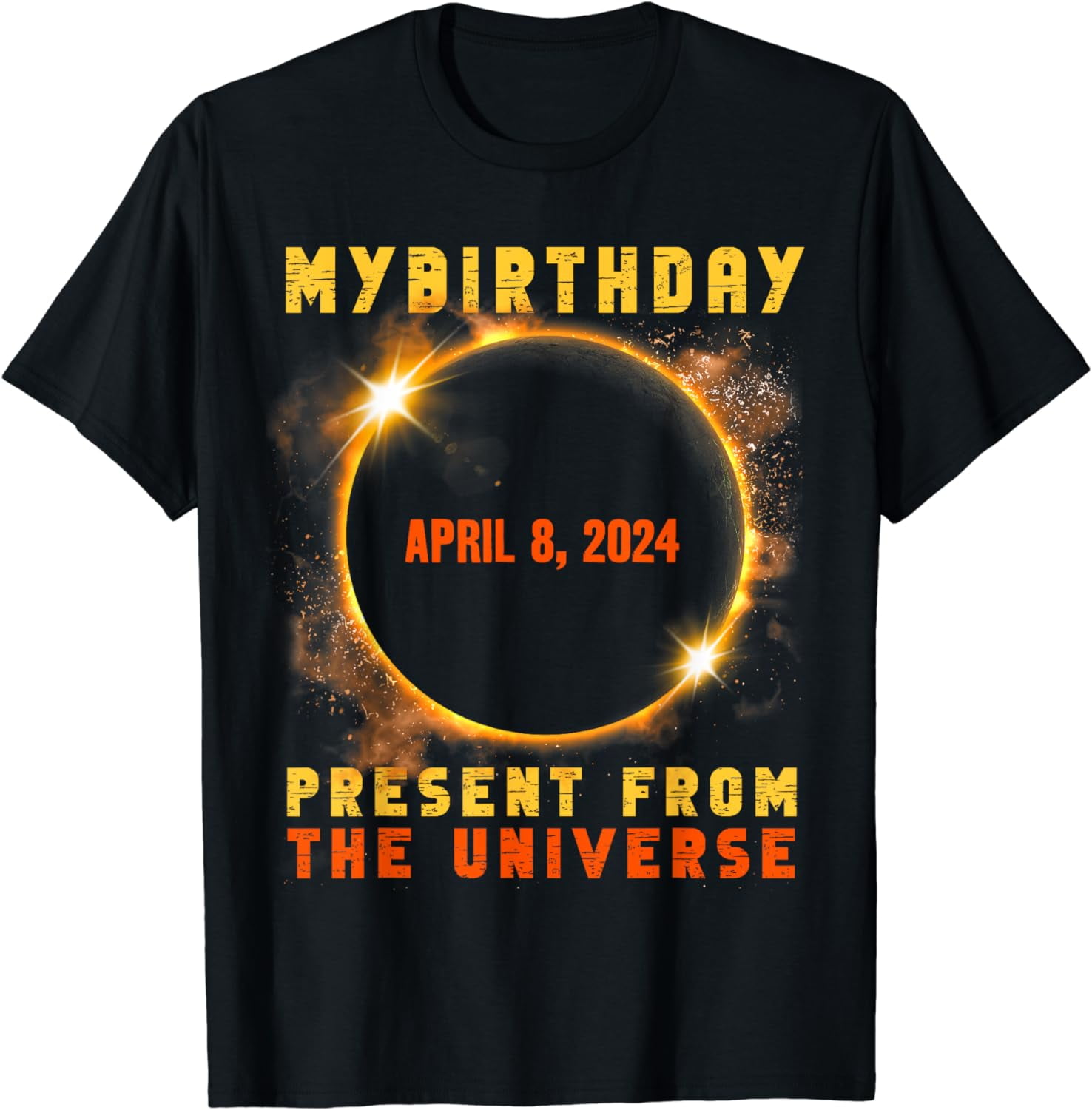 Solar Eclipse 2024 Birthday Present 4.8.24 Totality Universe Cotton T