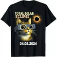 Solar Eclipse 2024 Cat Wearing Solar Eclipse Glasses Unisex TShirt
