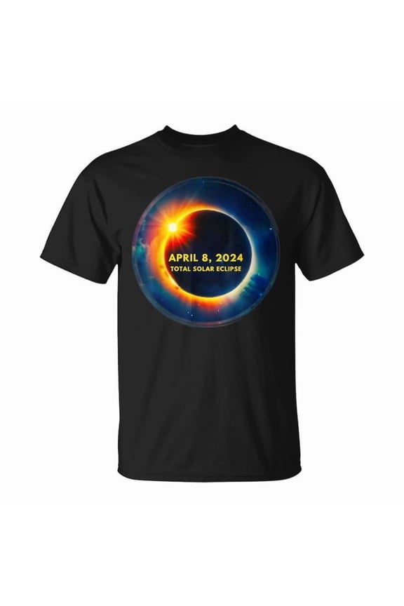 Solar Eclipse 2024 Dog Wearing Eclipse Glasses Tee Unisex Adult Cotton April 8 Total Solar Event Graphic Shirt for Pet Lovers and Astronomy Fans, Size L, Color Black