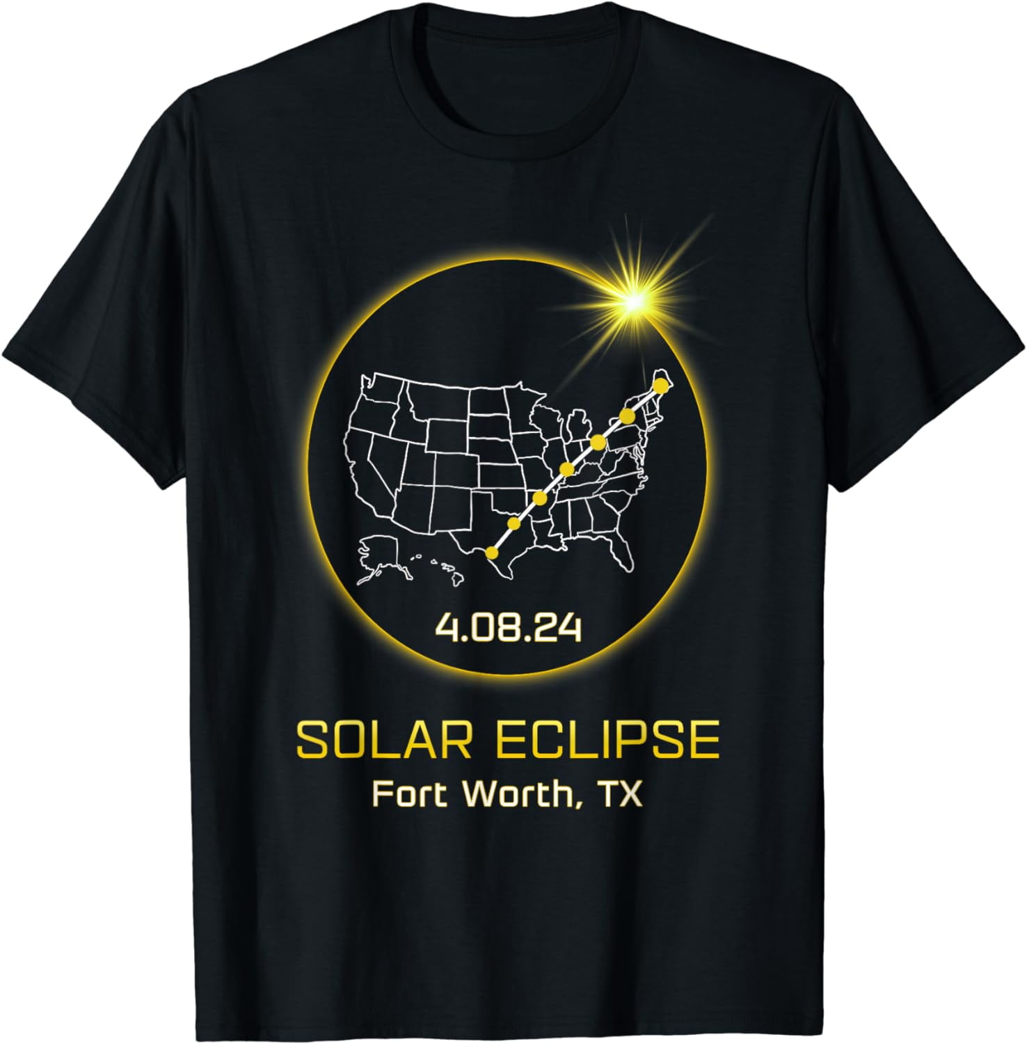 Solar Eclipse 2024 Fort Worth TX Texas Totality Eclipse TShirt