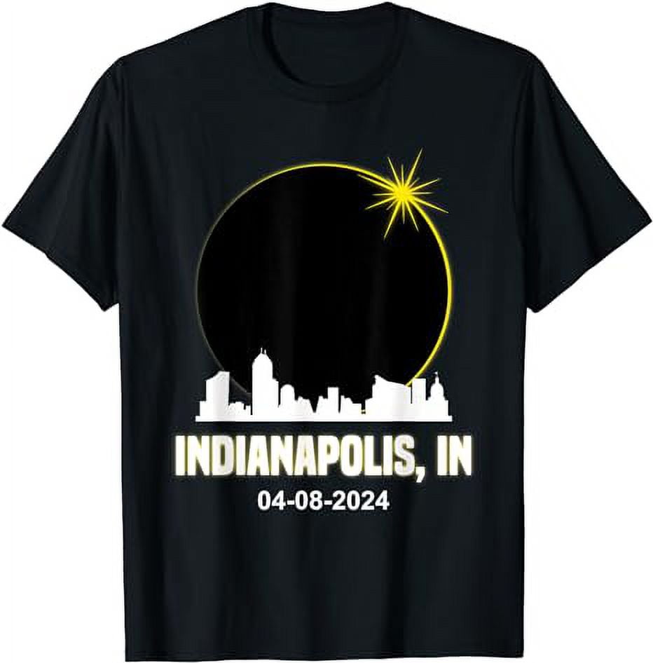 Solar Eclipse 2024 Indianapolis Skyline Indiana Eclipse TShirt