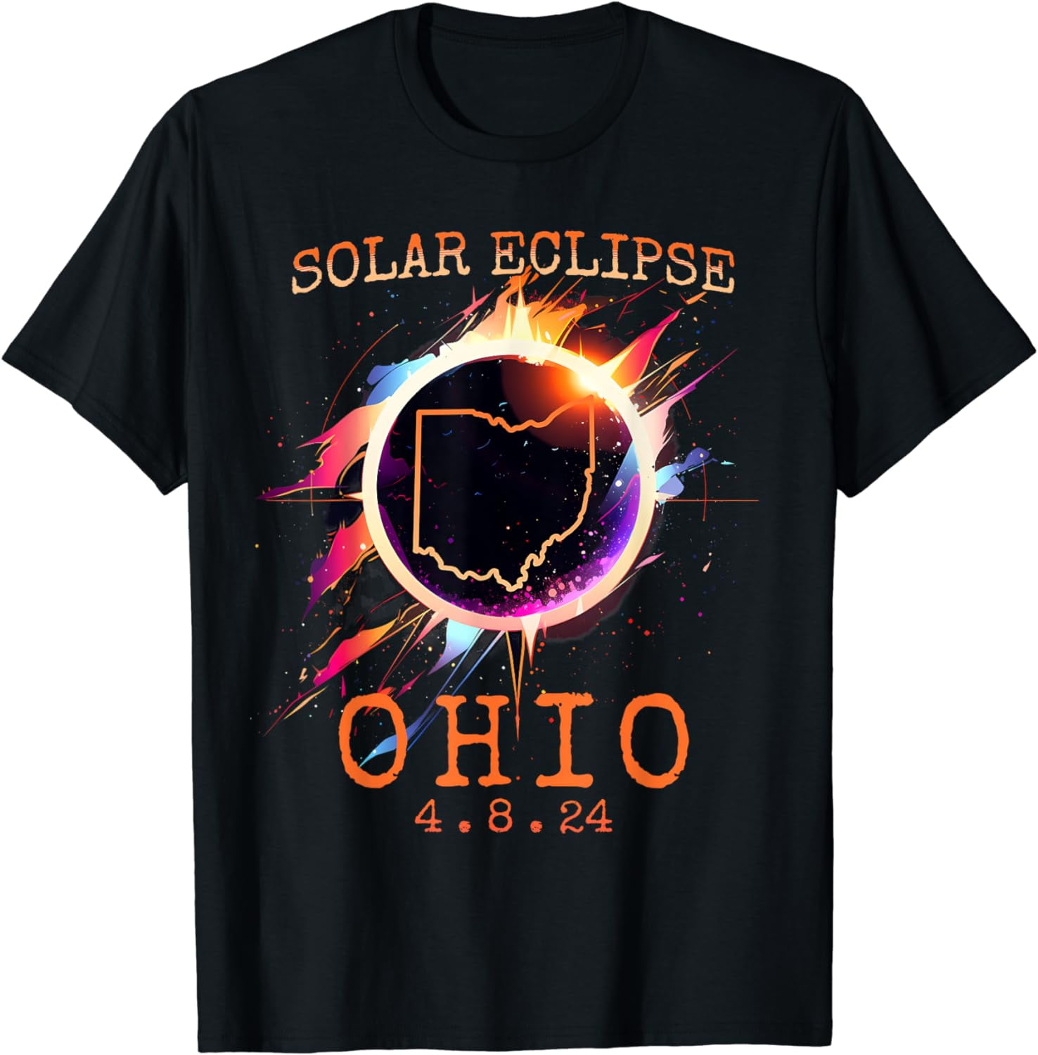 Solar Eclipse 2024 Ohio USA State Totality Path Souvenir TShirt