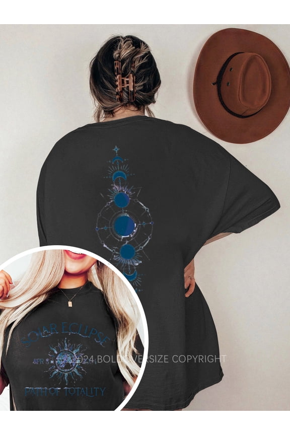Solar Eclipse 2024 Path Of Totality 2 Sides Tee
