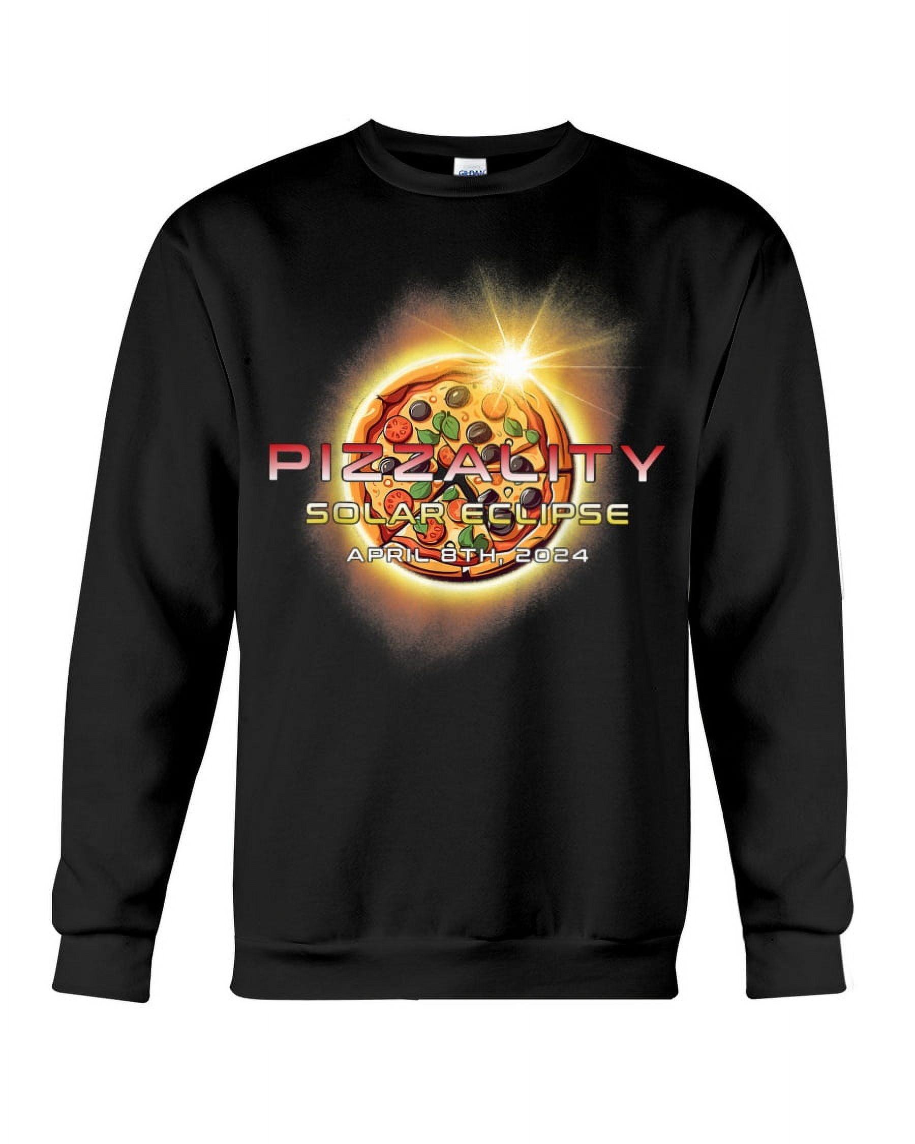 Solar Eclipse 2025 Pizzality Funny Eclipse 2025 Pizza Sweatshirt