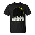 thumbnail image 1 of Solar Eclipse 2024 Rochester Skyline Graphic Tee Unisex Adult Cotton T-Shirt for Casual Everyday Wear in New York, Size 4XL, Color Black, 1 of 4