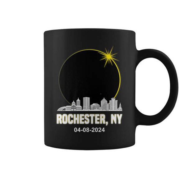 Solar Eclipse 2024 Rochester Skyline New York Solar Eclipse Coffee Mugs