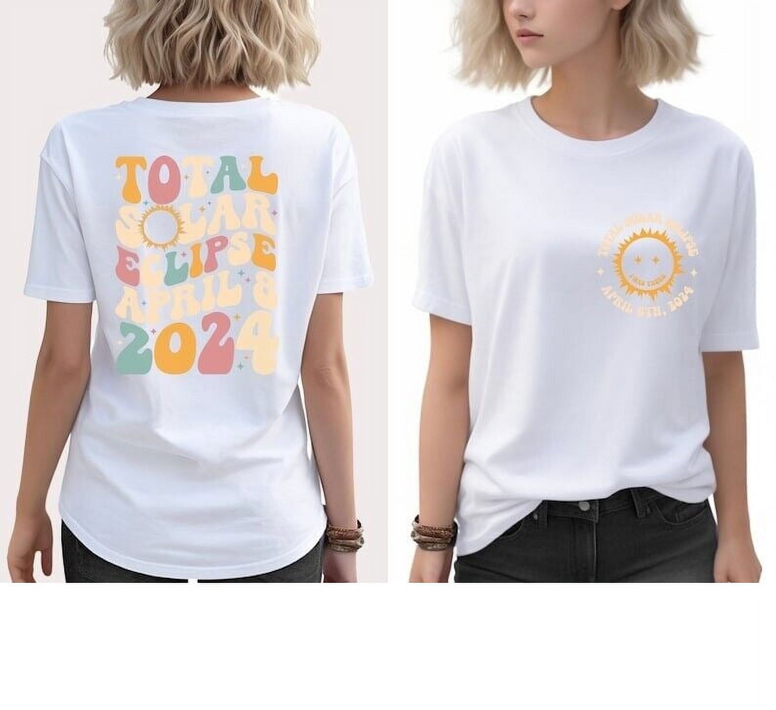 Solar Eclipse 2024 Shirt, April 8th 2024 Shirt Eclipse Event 2024 White