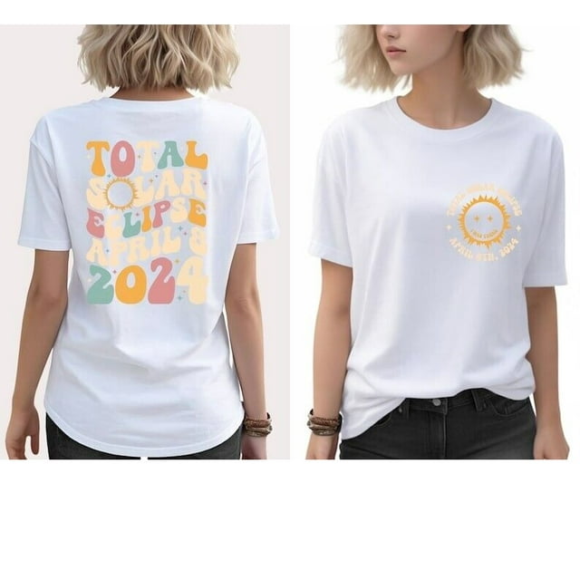 Solar Eclipse 2024 Shirt, April 8th 2024 Shirt Eclipse Event 2024 White