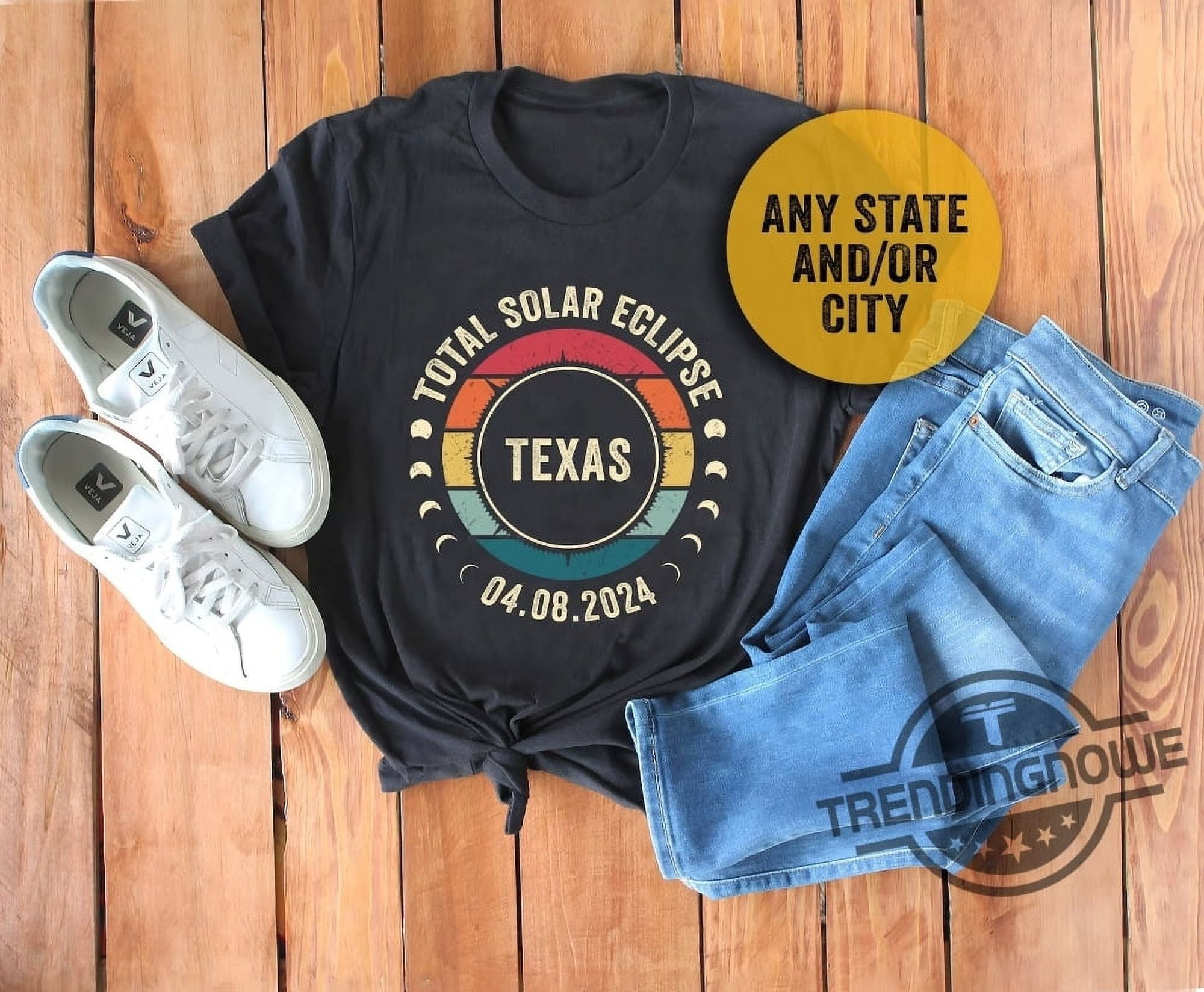 Solar Eclipse 2024 Shirt Custom State City Sun Moon Totality 2024 Shirt