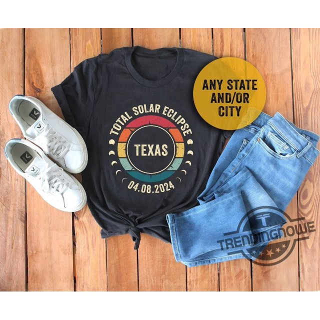 Solar Eclipse 2024 Shirt Custom State City Sun Moon Totality 2024 Shirt