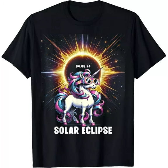 Solar Eclipse 2024 Shirt Total Eclipse April 8Th 24 Unicorn T-Shirt Unisex S-5XL Hot Trending Shirt, Vintage Birthday Gift