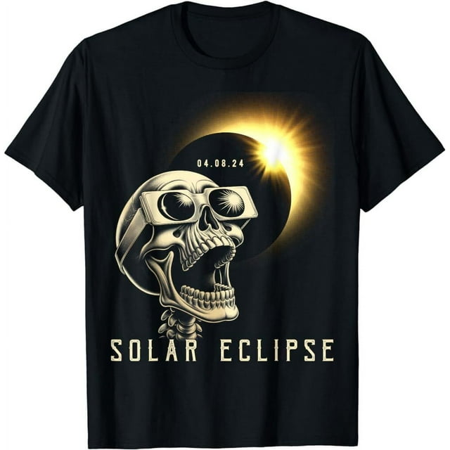 Solar Eclipse 2024 Shirt Total Eclipse April 8th 2024 Skull TShirt
