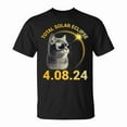 thumbnail image 1 of Solar Eclipse 2024 Total Eclipse April 8 Cat Glasses Tee – Unisex Adult Cotton T-Shirt Featuring Commemorative Graphic for Casual or Commemorative Wear, Size S, Color Black, 1 of 4