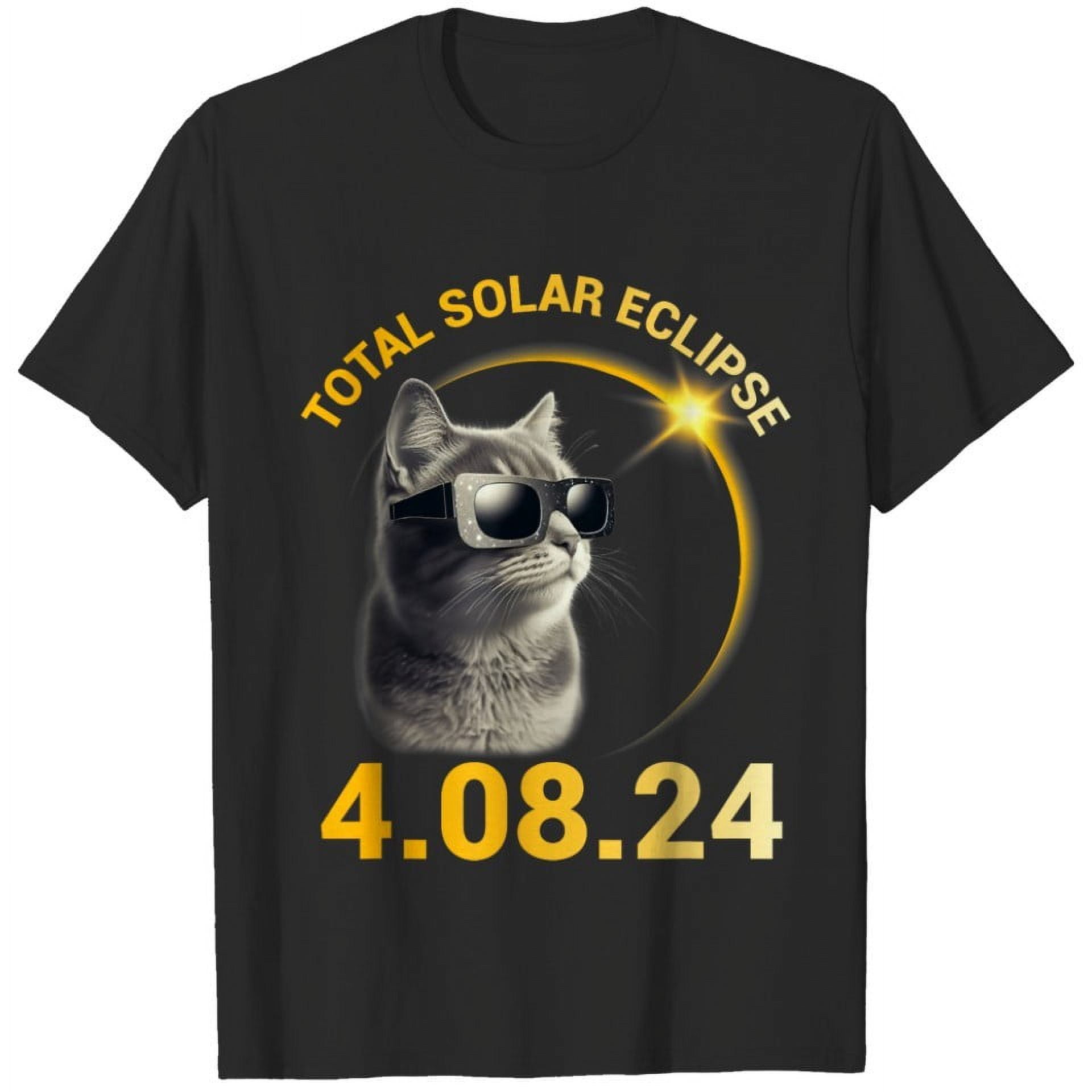 Solar Eclipse 2024 Total Eclipse April 8th 2024 Cat Tshirts