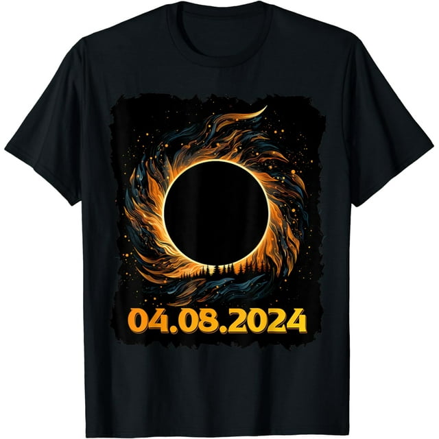 Solar Eclipse 2024 Total Sun Eclipse T-Shirt-Black
