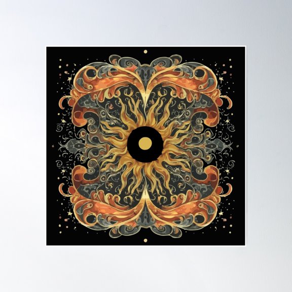 Solar Eclipse 5 Poster Wall Art, Modern Wall Decor, 30x30 UNFRAMED