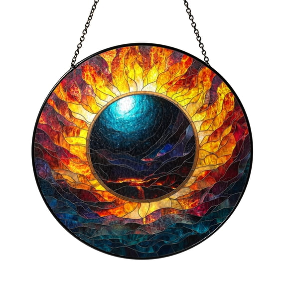 Solar Eclipse Acrylic Window Hanging – Astronomy Inspired Decorative Art