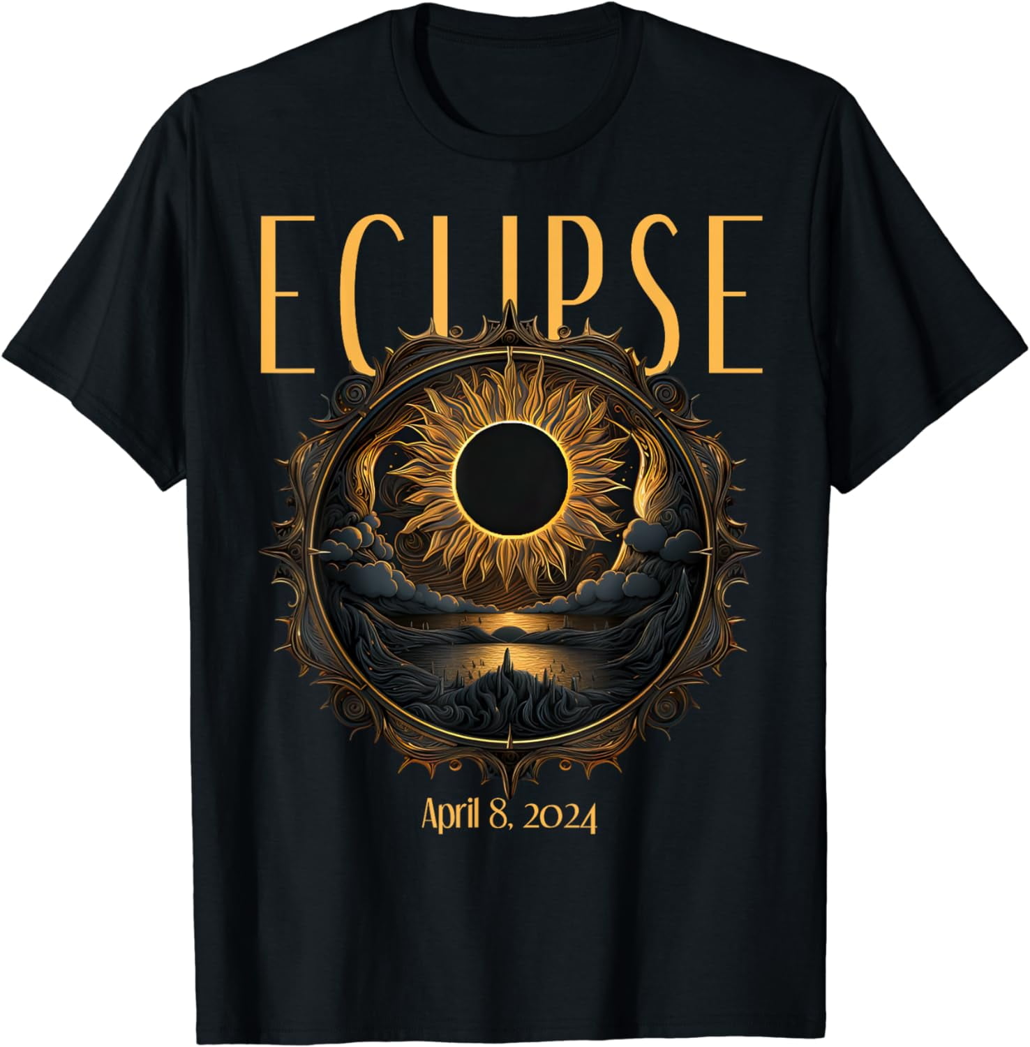 Solar Eclipse April 2024 Cotton TShirt Total Totality Moon Watching