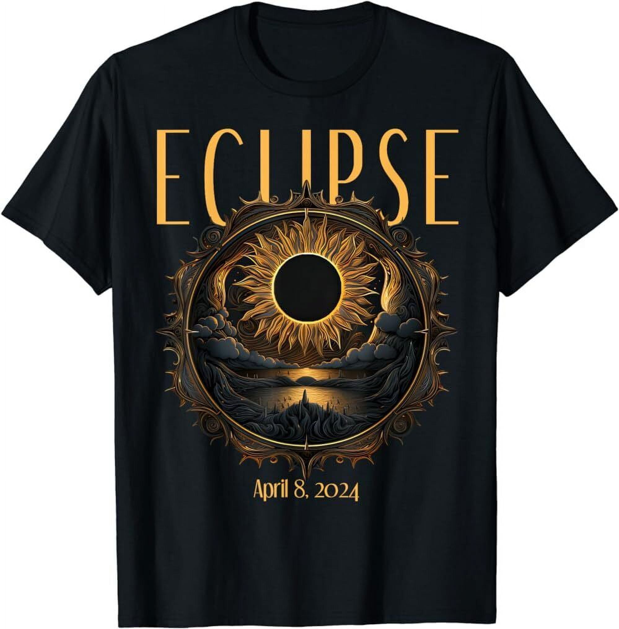 Solar Eclipse April 2025 Tshirt Total Totality Moon Watching TShirt,S