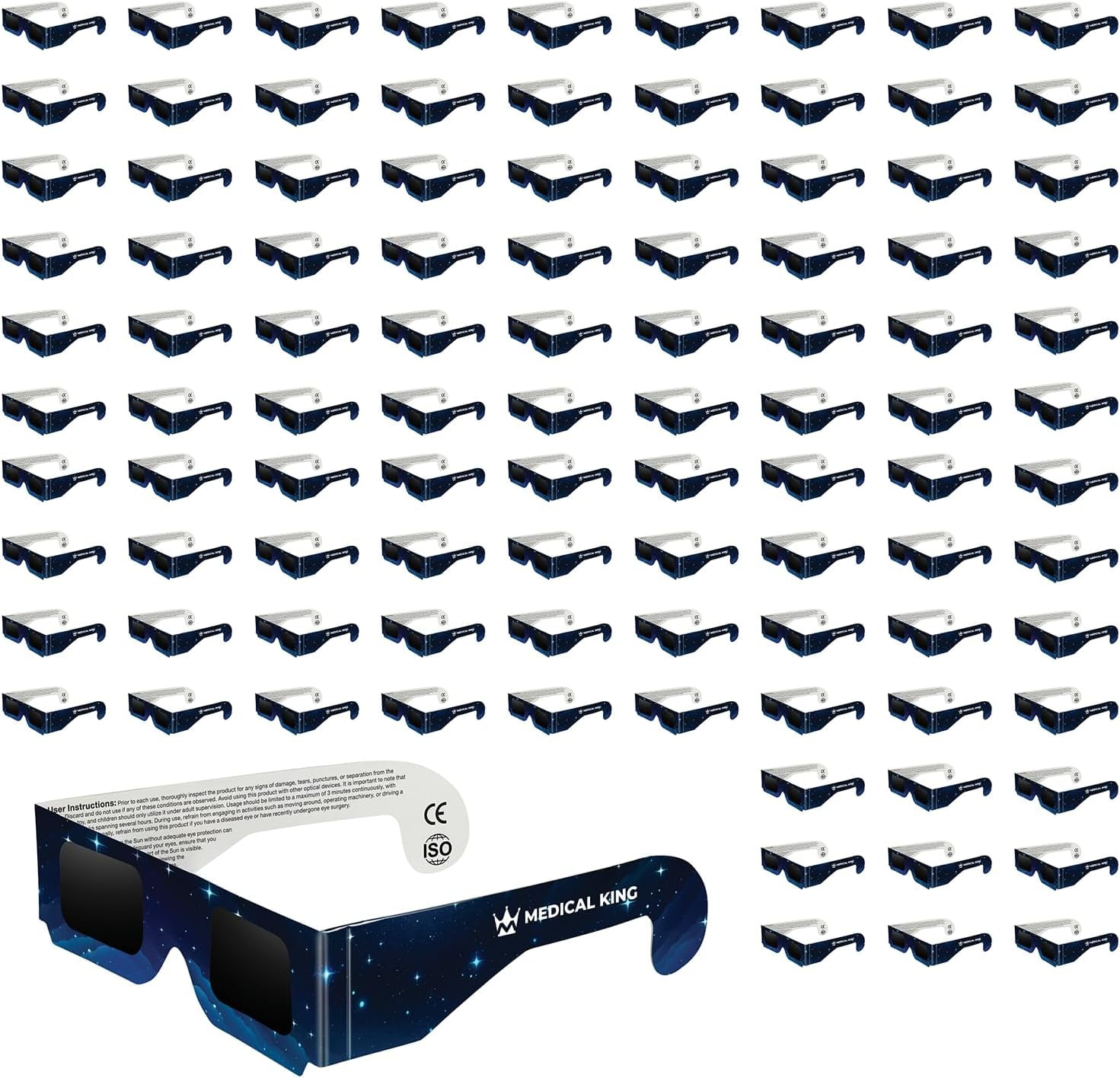 Solar Eclipse Glasses 100 pack 2024 CE and ISO Certified Galaxy