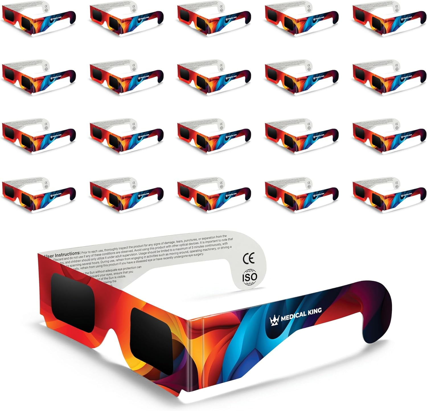 Solar Eclipse Glasses 20 pack - 2024 CE and ISO Certified Multicolor ...