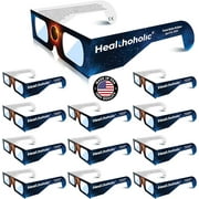 Solar Eclipse Glasses - 2024 CE and ISO Certified Direct Sun View Safe Eye Protection - Made in USA (12 Pack)