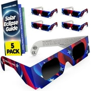 Solar Eclipse Glasses 5 pack - 2024 CE and ISO Certified American Design Safe Shades for Direct Sun Viewing - MedicalKingUsa