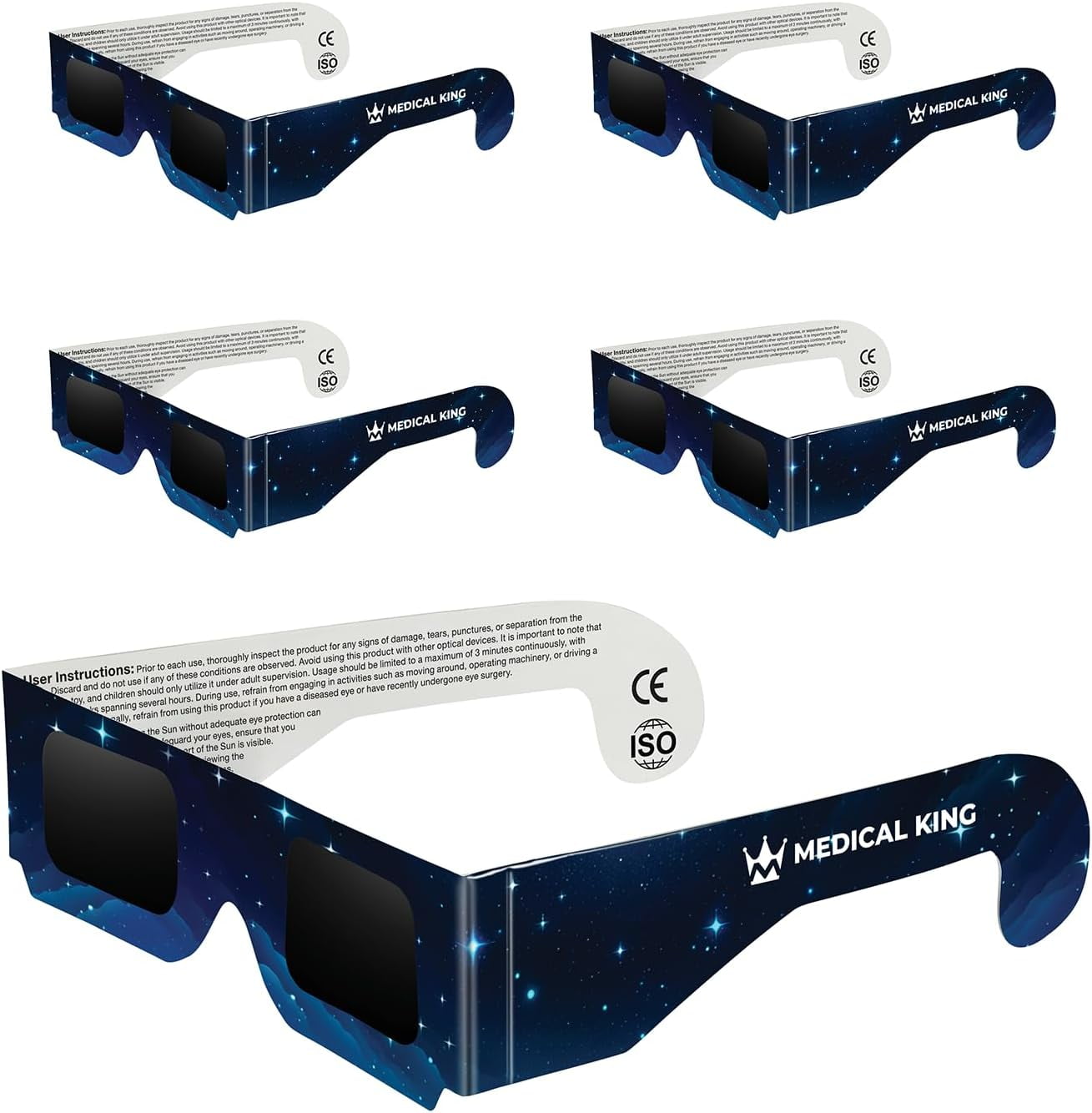 Solar Eclipse Glasses 5 pack 2024 CE and ISO Certified Galaxy Design