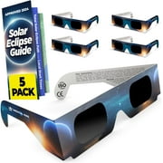 Solar Eclipse Glasses - Solar Filters Glasses with Solar Safe Filter Technology - CE and ISO Certified 2024 5-Pack Medical King