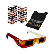 Solar Eclipse Glasses pack ISO certified 2024 viewing shade safe for direct sun Shirt + 15 Bundle / Black 4X-Large