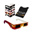 thumbnail image 1 of Solar Eclipse Glasses pack ISO certified 2024 viewing shade safe for direct sun Shirt + 5 Bundle / Black XX-Large, 1 of 6