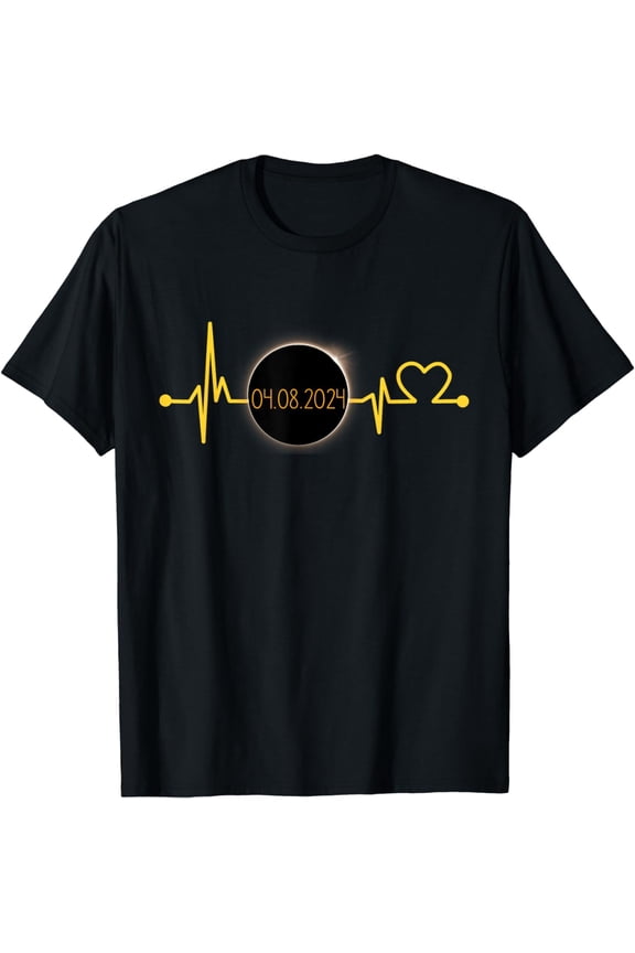 Solar Eclipse Heartbeat Total Solar Eclipse April 8 2024 T-Shirt