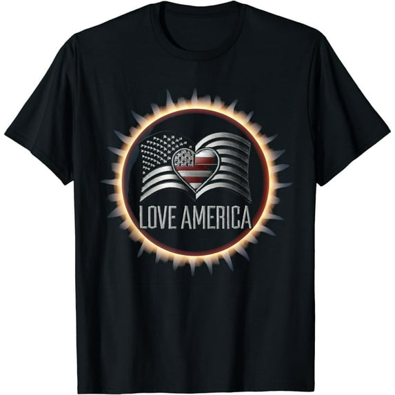 Solar Eclipse- Love America for Independence Day T-Shirt