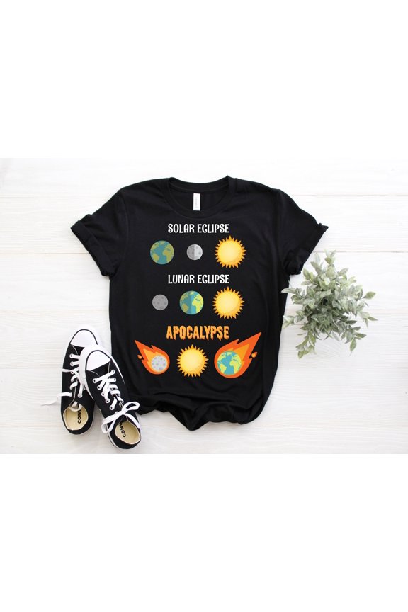 Solar Eclipse Lunar Eclipse Apocalypse T-Shirt, Solar System, Galaxy Lover Gift, Dwarf Planets, Space Geeks, Astronomy Astronaut Spaceman,