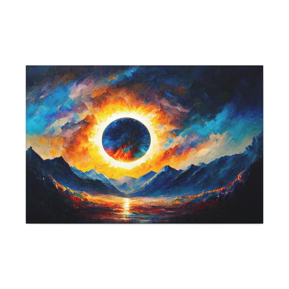 Solar Eclipse Sci Fi Man Cave Wall Decor Unframed Paper Print
