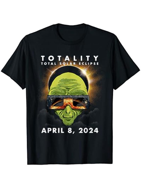 Solar Eclipse Shirt 2024 Alien Wearing Eclipse Glasses T-Shirt Design Preview Only, Vintage Birthday Gift