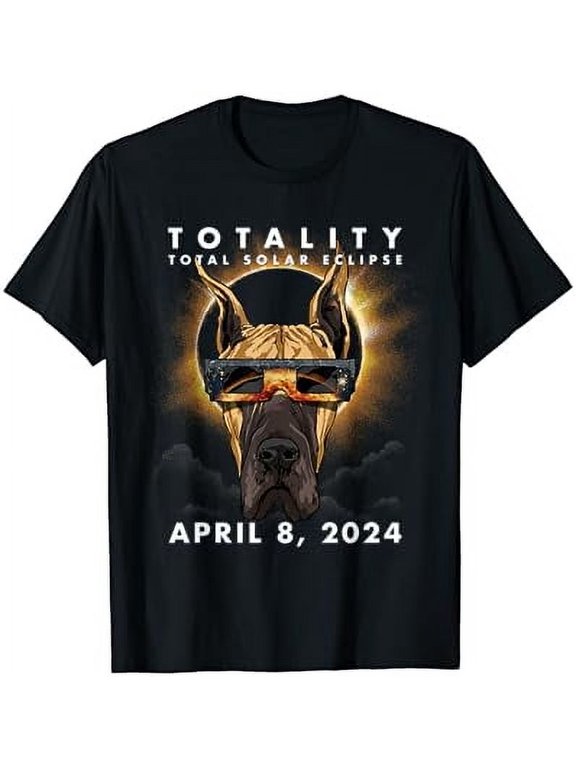 Solar Eclipse Shirt 2024 Great Dane Dog Wearing Glasses T-Shirt Design Preview Only, Vintage Birthday Gift