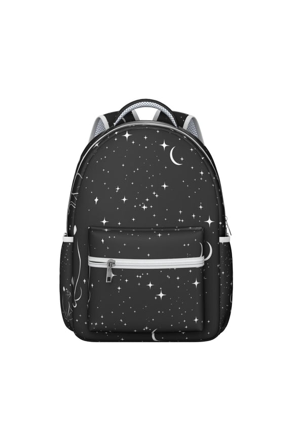 Solar Eclipse Student Backpack Durable Waterproof Composite Oxford Cloth with Gothic Moon and Sun Print, Comfortable Adjustable Straps, Large Capacity for School and Outdoor Activities