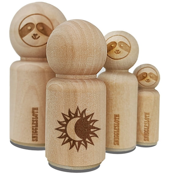 Solar Eclipse Sun Moon Rubber Stamp for Scrapbooking Crafting Stamping - Mini 1/2 Inch